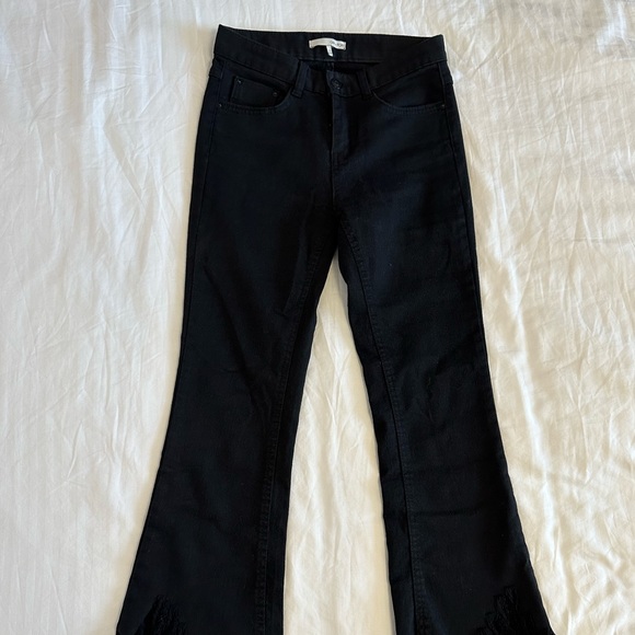 OAK+FORT Fringe Black Jeans Straight/Boot Cut - Picture 2 of 5